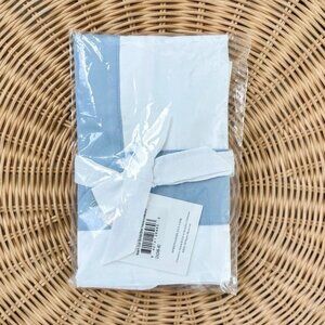 NEW Serena & Lily Beach Club Border Percale Long Pillow Sham-Coastal Blue